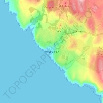 Portpatrick地形图、海拔、地势