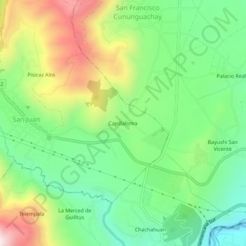 Capillaloma地形图、海拔、地势