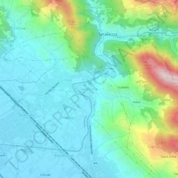 Vallecchia地形图、海拔、地势