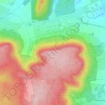 Ohmberg地形图、海拔、地势