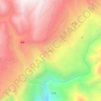 火花村地形图、海拔、地势