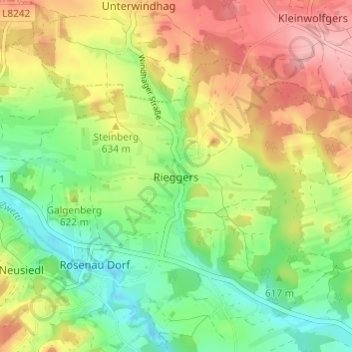 Rieggers地形图、海拔、地势
