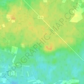 La Racine地形图、海拔、地势