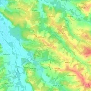 Sauboires地形图、海拔、地势
