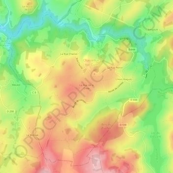 La Rue de la Croix地形图、海拔、地势