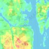 Kopervik地形图、海拔、地势