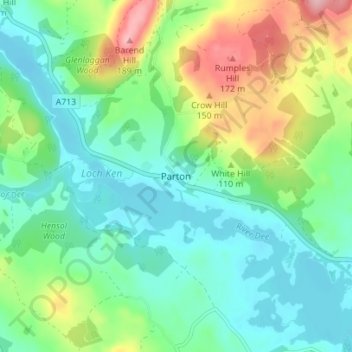 Parton地形图、海拔、地势