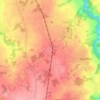 Lan Bouillon地形图、海拔、地势