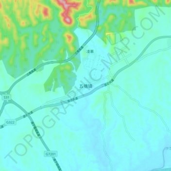 五塘镇地形图、海拔、地势