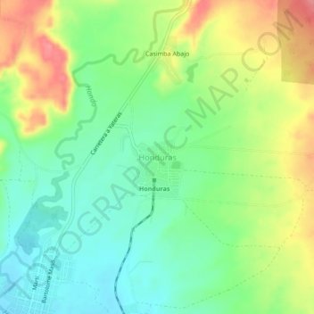 Honduras地形图、海拔、地势