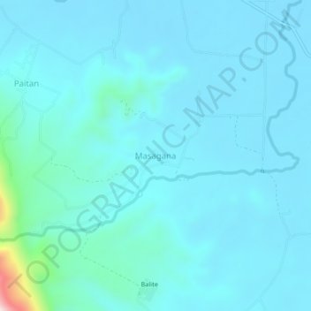 Masagana地形图、海拔、地势