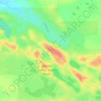 Highest elevation in park地形图、海拔、地势