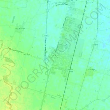 San Polo地形图、海拔、地势