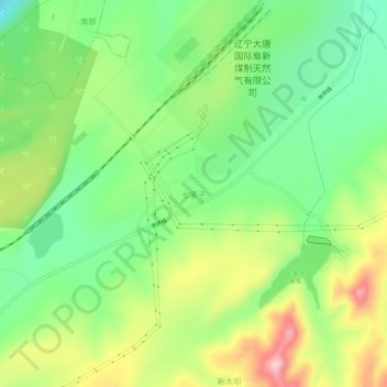 七家子地形图、海拔、地势