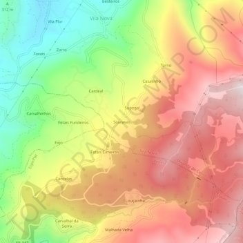 Souravas地形图、海拔、地势