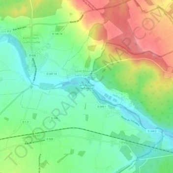 Saint-Maurice-de-Gasloup地形图、海拔、地势
