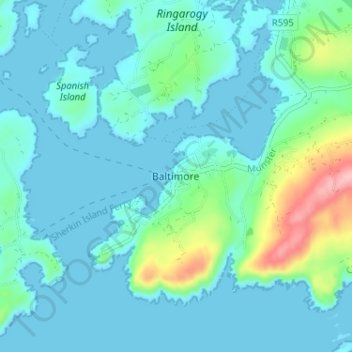 Baltimore地形图、海拔、地势