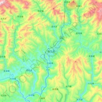 南江县地形图、海拔、地势