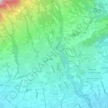 Crespano del Grappa地形图、海拔、地势