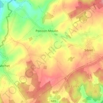 Jodenville地形图、海拔、地势