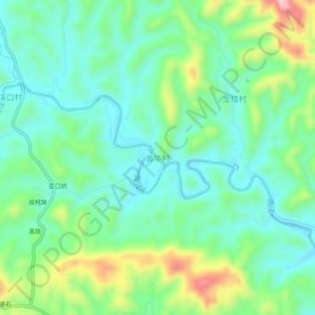 黄华村地形图、海拔、地势