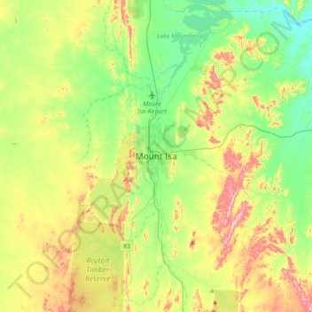 Mount Isa地形图、海拔、地势