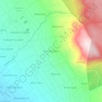 Kiamunyeki地形图、海拔、地势