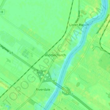 Middlechurch地形图、海拔、地势