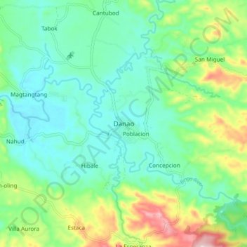 Danao地形图、海拔、地势