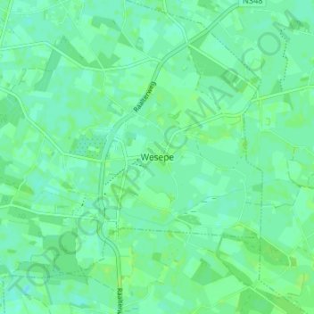 Wesepe地形图、海拔、地势