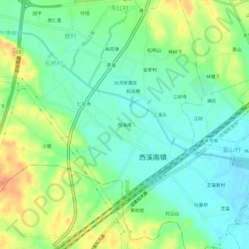 西溪南地形图、海拔、地势