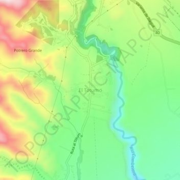 El Totumo地形图、海拔、地势
