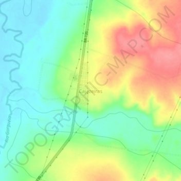 Cajazeiras地形图、海拔、地势
