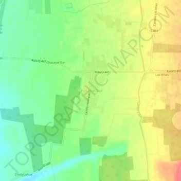 Chacayal Sur地形图、海拔、地势