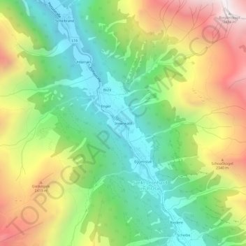 Innerwald地形图、海拔、地势