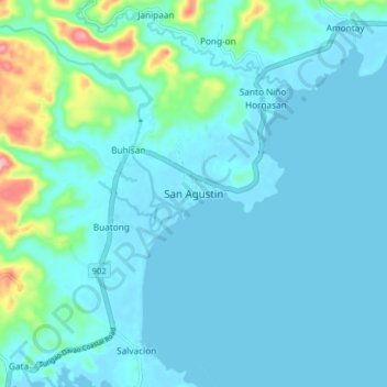 San Agustin地形图、海拔、地势