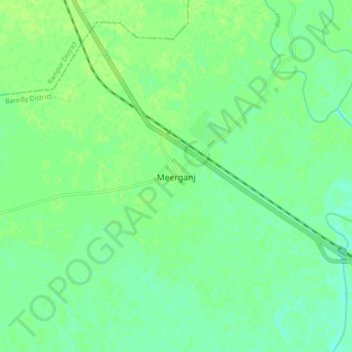 Meerganj地形图、海拔、地势