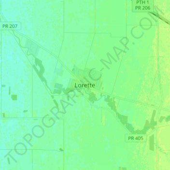 Lorette地形图、海拔、地势