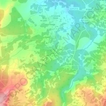 Anxeriz地形图、海拔、地势