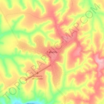 Cafunfo地形图、海拔、地势