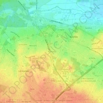 Montalieu地形图、海拔、地势