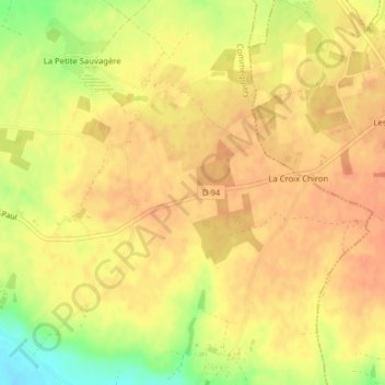 Les Lilas地形图、海拔、地势