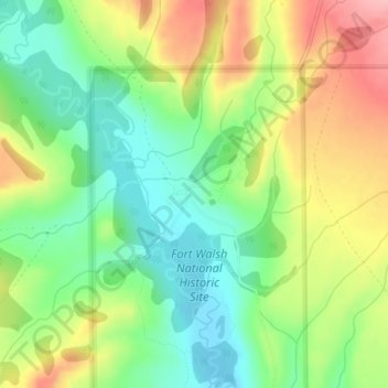 Fort Walsh地形图、海拔、地势