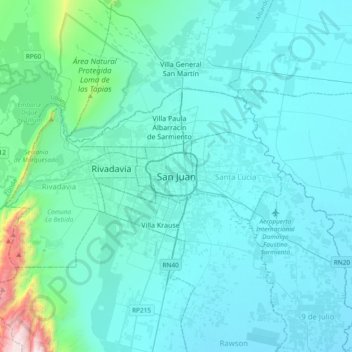 San Juan地形图、海拔、地势