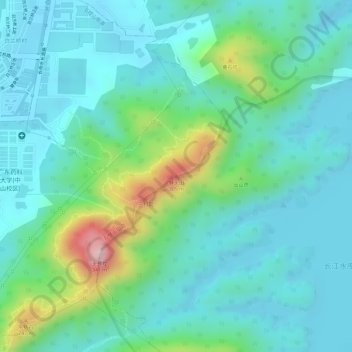 狮头山地形图、海拔、地势