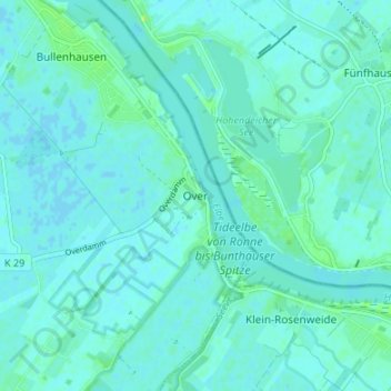 Over地形图、海拔、地势