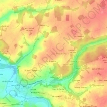 Brouillard地形图、海拔、地势