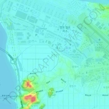 도두리地形图、海拔、地势