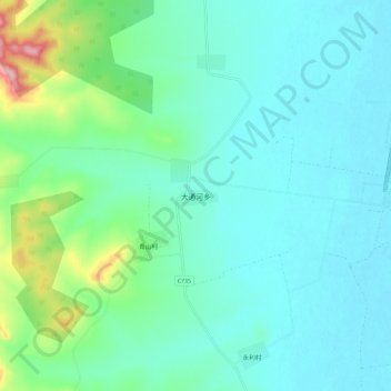 大通河乡地形图、海拔、地势