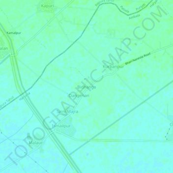 Bidhanga地形图、海拔、地势